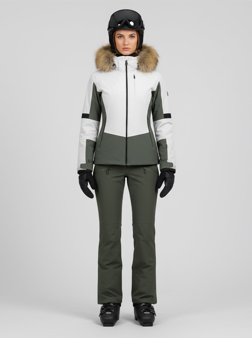 Chaqueta esquí mujer Olympic KAKI
